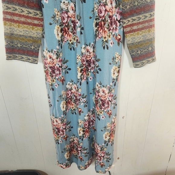 Aratta Silent Journey Mixed Print Long Sleeve Dress Size Medium Anthro Boho - Picture 7 of 16